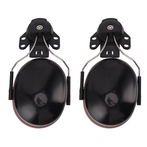 Yajisi Hard Hat Earmuffs Noise Blocking Adjustable Helmet Ear Muffs Black Red 3.5" 1 Pair