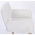 thumbnail image 2 of Teddy Fabric Accent Dining Chair with KD Backrest and Wooden Legs, Modern Upholstered Leisure Sofa Chair for Kitchen, Dining Room, Bedroom, Office, White, 2 of 8