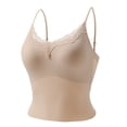 thumbnail image 5 of Beige Womens Tank Tops Built in Bra Nylon,Spandex Adjustable Spaghetti Strap Tank Tops Basic Tank Tops for Women L, 5 of 6