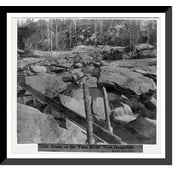 Historic Framed Print, Scene on the Yuba River - New Hampshire Rocks, near Cisco, 17-7/8" x 21-7/8"