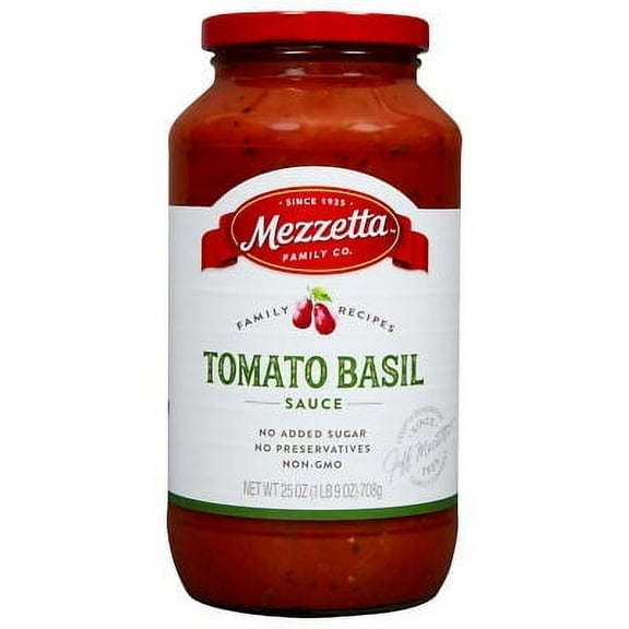 Mezzetta Pasta Sauce Tomato Sweet Basil 25 oz (Pack of 6)