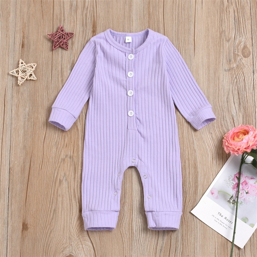 Jess Unisex Infant Baby Girl Boy Fall Winter Romper Long Sleeve Solid Jumpsuit One Piece Outfit