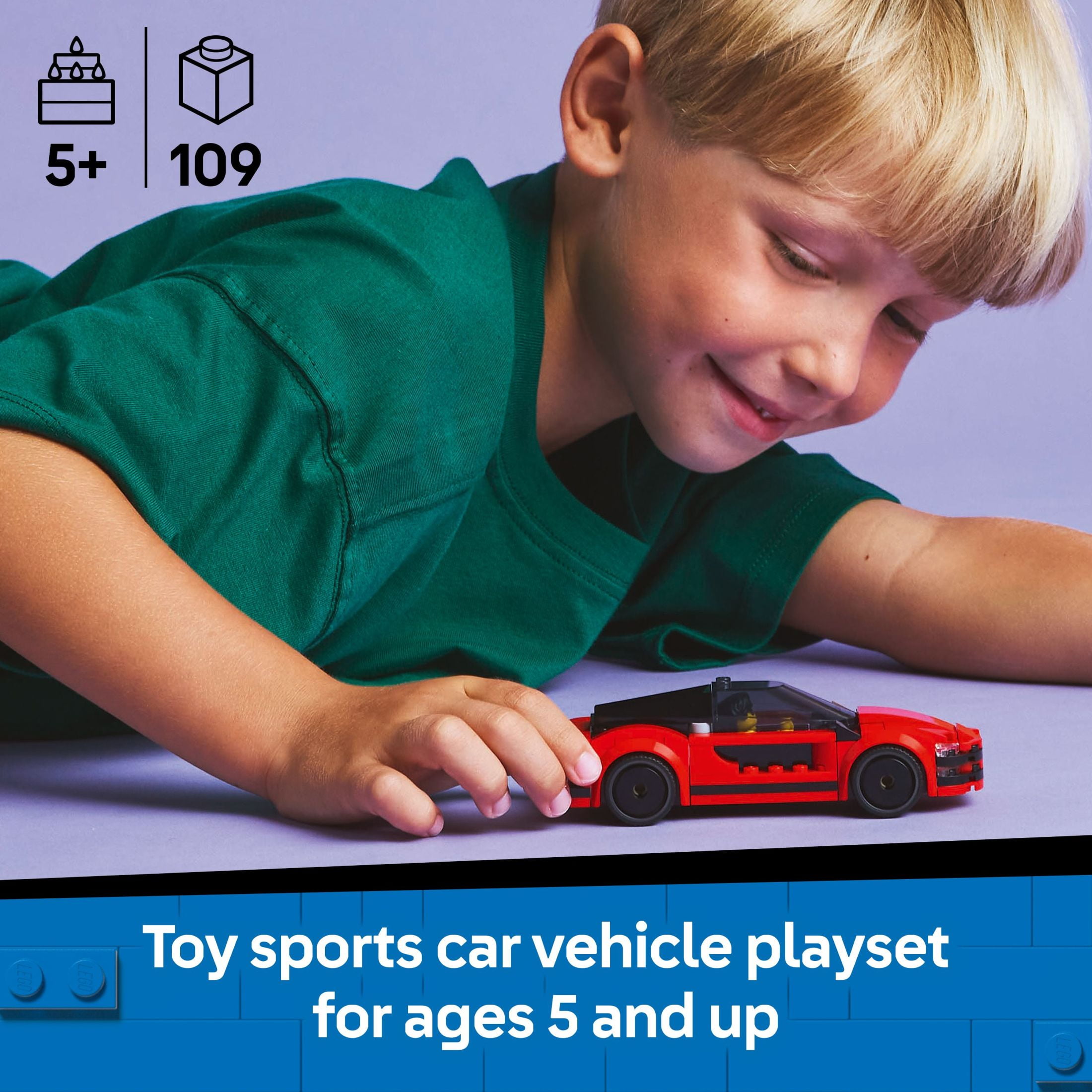 LEGO City Red Sports Car Toy  Building Toy for Kids, Boys & Girls, Ages 5+  Easter Basket Stuffers  (图4) LEGO City Red Sports Car Toy  Building Toy for Kids, Boys & Girls, Ages 5+  Easter Basket Stuffers  (图4)