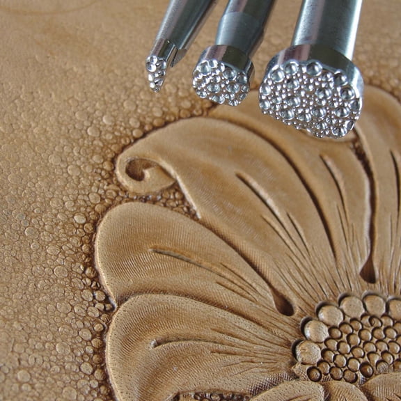 Leather Stamping Tools, Pebble Background Stamps, Set of 3, Stainless Steel, Zhong Jiang Leathercraft Tools