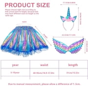 Unicorn Costume Kids Tutu Skirt for Girls with Unicorn Wings Headband Unicorn Dress for Birthday Outfit Christmas New Year Cosplay