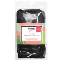 Adama Solid Satin Washable Pillowcases, 26"x22" Standard, Black, Adult, Product Length 7 inches