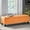 Orange, variant on Elegant Bench With Blue Upholstery - Diamond Stitch, 51"w X 17.5"d 17"h For Living Room Fabric Storage Stitch Pattern 51" W 17.5" D 17" H