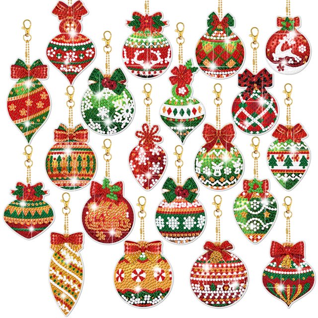 Llaveros Tondiamo con pintura de diamantes en 5D para Navidad, bricolaje, 20 unidades