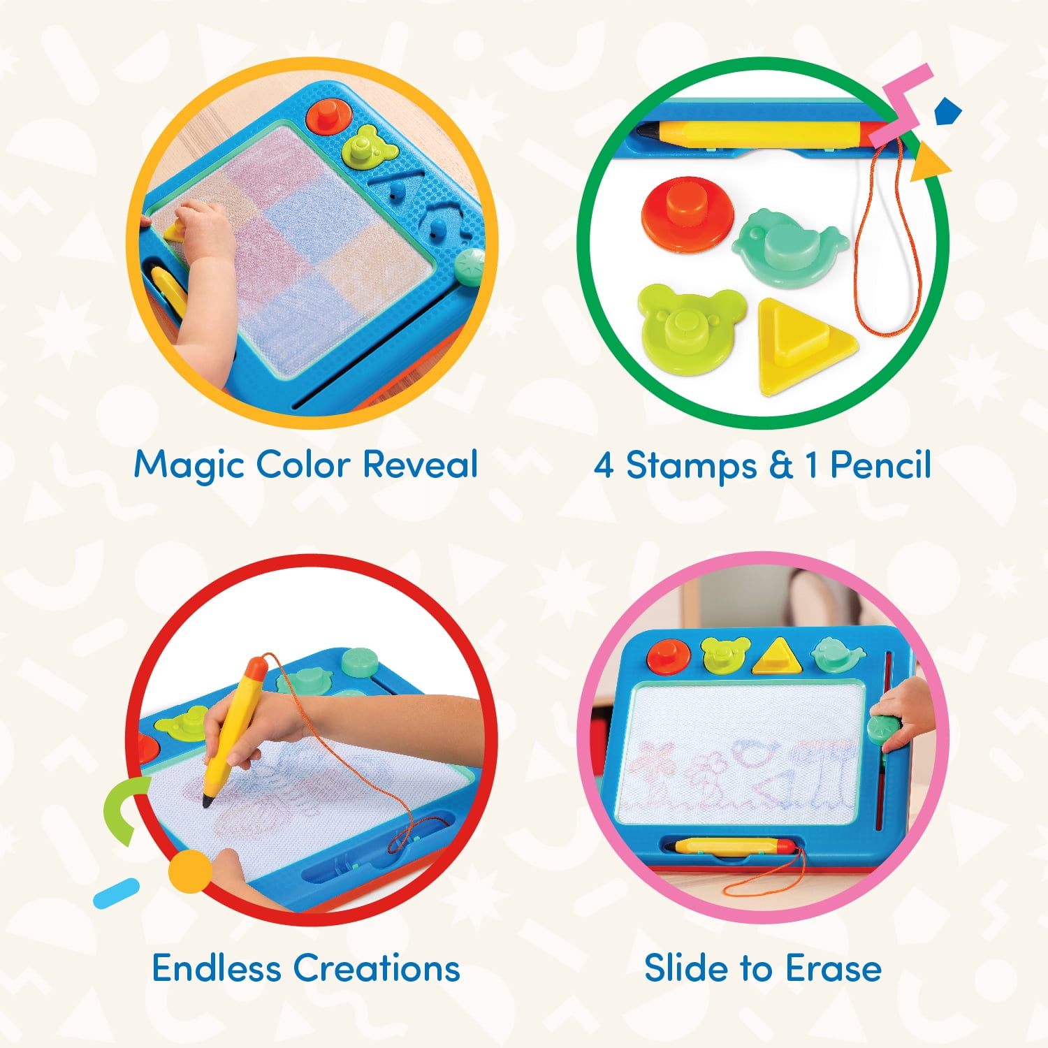Battat EasyDoodle Magnetic Drawing Plastic Board with Color Reveal, Toddler and Preschool Toys  (图3) Battat EasyDoodle Magnetic Drawing Plastic Board with Color Reveal, Toddler and Preschool Toys  (图3)