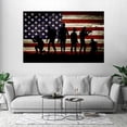 thumbnail image 3 of HFDF Military Soldiers Army USA US American Flag Wall Art Canvas Prts Th Blue Red Le Home Decor Pictures for Livg Room Bedroom Large Panel Posters Patgs Ready to Hang 16x12inch Framed, 3 of 6