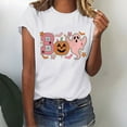 thumbnail image 6 of Clearance! HCURIBAD Shirts for Women, Women's Round Neck Long Sleeve Top Halloween Printed Casual Loose T Shirt, Womens Graphic Tees, Halloween Shirts for Women 1PC Top White M, 6 of 6