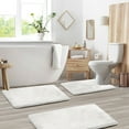 thumbnail image 6 of Clara Clark Set of 3 Absorbent Memory Foam Bath Mat Bathroom Rugs, 20x32, 17x24 and Contour Bath Rug, White, 6 of 6