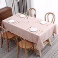 thumbnail image 3 of Lux Faux Linen Table Cloth with Slubby Yarn Textured Weaves Wrinkle Free Anti-Shrink Soft Tablecloth Decorative Table Cover for Outdoor and Indoor Use Rectangle 60 x 102 Inch Blush, 3 of 6