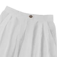 thumbnail image 5 of Womens Jeans Casual High Waisted Tie Side Plicated Relaxed Fit Durable Daily Breathable Trendy Full White Denim Shorts Sizes XL, 5 of 7