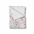 thumbnail image 2 of Girly Soft Flannel Fleece Throw Blanket, Watercolor Style Hot Air Balloons with Butterflies Colorful Kids Pattern, Cozy Plush for Indoor and Outdoor Use, 50" x 60", Multicolor, by Ambesonne, 2 of 6