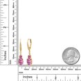 thumbnail image 6 of Gem Stone King 18K Yellow Gold Plated Silver Pink Moissanite and White Lab Grown Diamond Dangle Earrings for Women (4.49 Cttw, Oval 9X7MM), 6 of 6