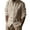Khaki, variant on Iugvhana Mens Linen Shirts Cotton Casual Solid Color Regular Fit Button Down Shirt Long Sleeve Stand Up Collar Shirts Black M