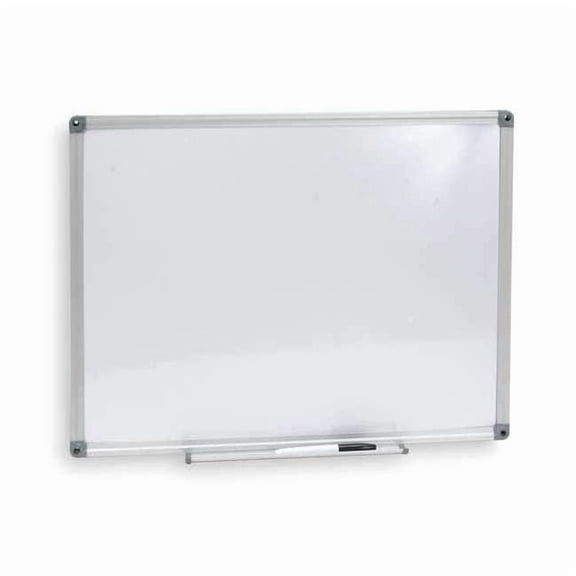 Dry Erase Board, Melamine, 48 in, 96 in, Aluminum Frame, White, Gloss 1NUP4