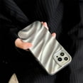 thumbnail image 4 of Compatible for iPhone 12/12 Pro Case 3D Fold Wave Cute Sparkle Glitter Fashion Luxury Soft TPU Shockproof Protect Women Girl Teen Phone Case for iPhone 12/12 Pro 6.1''-Silver, 4 of 14