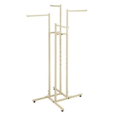 4-Way Clothing Rack with Straight Arms (Off White Ivory)