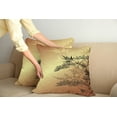 thumbnail image 2 of Ambesonne Japanese Throw Pillow Cover 2 Pack, Folk Sunset Ethnic Branch, 24", Sepia Black, 2 of 7