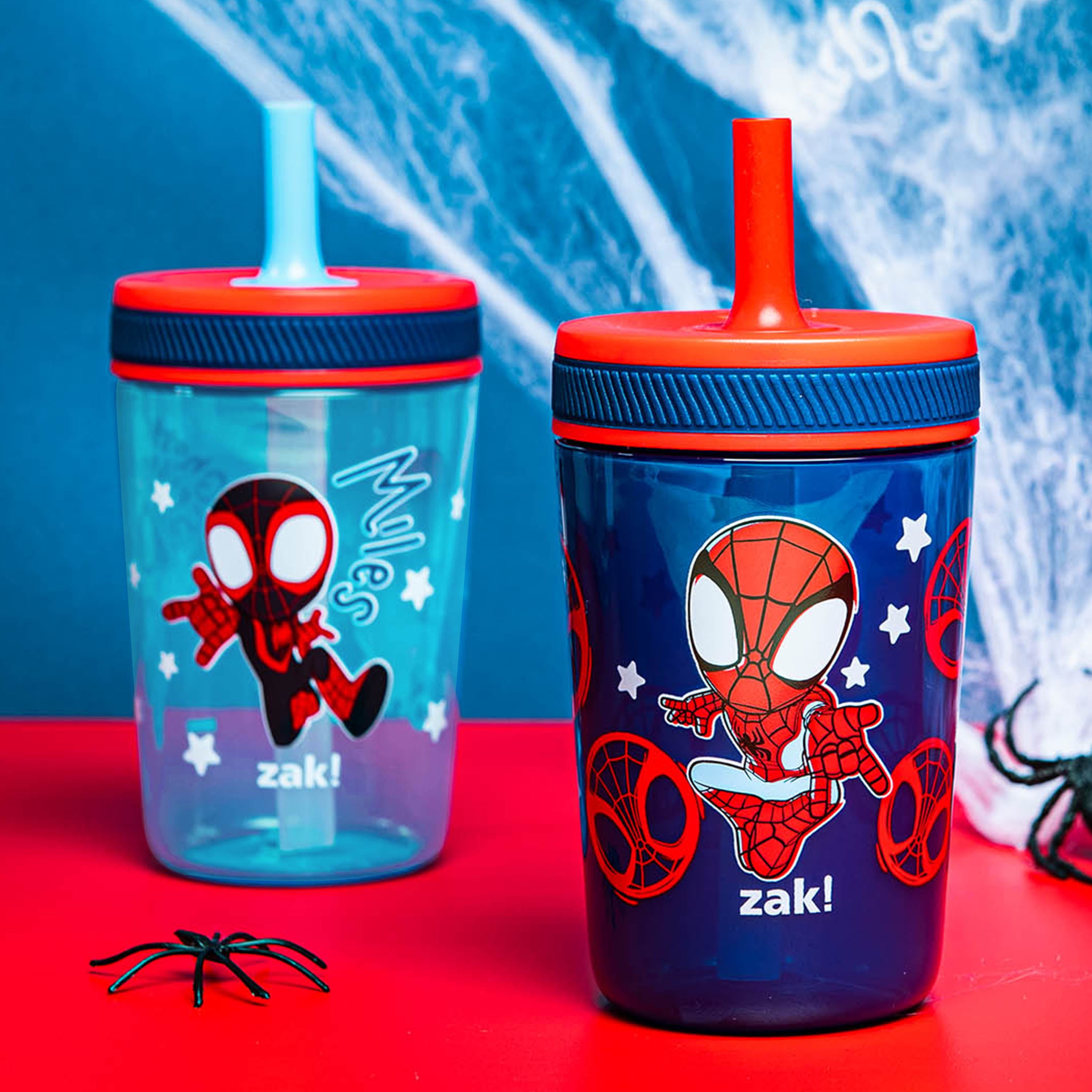 Zak Designs Kelso Tumbler 15 oz Set (Paw Patrol - Chase & Marshall 2pc Set) Toddlers Cups Non-BPA Leak-Proof Screw-On Lid with Straw Made of Durable