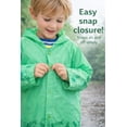 thumbnail image 6 of Puddle Play Kids Waterproof Rain Slicker Jacket with Hood – PVC Raincoat, Snap Closure, Lightweight – Green – Size 6–7 Years, 6 of 7