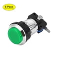 thumbnail image 1 of Juego de botón pulsador de 33 mm redondo, interruptor pulsador LED iluminado de 12V con microinterruptor para juegos de video de arcade, verde, 6 piezas, 1 of 5