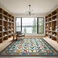 thumbnail image 2 of ODIKA 9'x12' Washable Area Rug Structured Alphabet Display With Botanical Wildlife Teaching for Dining Room, Basement, Large Office, Non-Slip Chair-Friendly, 2 of 7