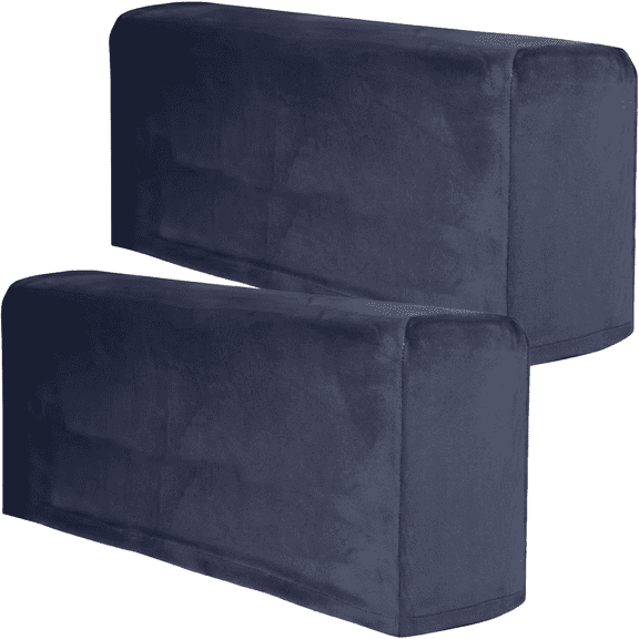 2 Pieces Sofa Armrest Cover, Stretch Armchair Cover, Machine Washable Protector, Navy