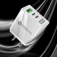 thumbnail image 4 of 3 puertos PD Type-C+QC3.0 Cargadores de pared de teléfono de carga rápida para iPhone 14 (blanco EE. UU.), 4 of 6