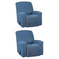 thumbnail image 1 of 2pc Elastic Recliner Sofa Cover Non Slip Soft Armchair Slipcover Blue, 1 of 5