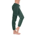 thumbnail image 5 of EQWLJWE Womens Yoga Capris Pants High Waisted Cargo Workout Pants Solid Color Stretch Leggings Pants Casual Drawstring Sweatpants with Multi Pockets Loungewear Mint Green(XS-4Xl), 5 of 5