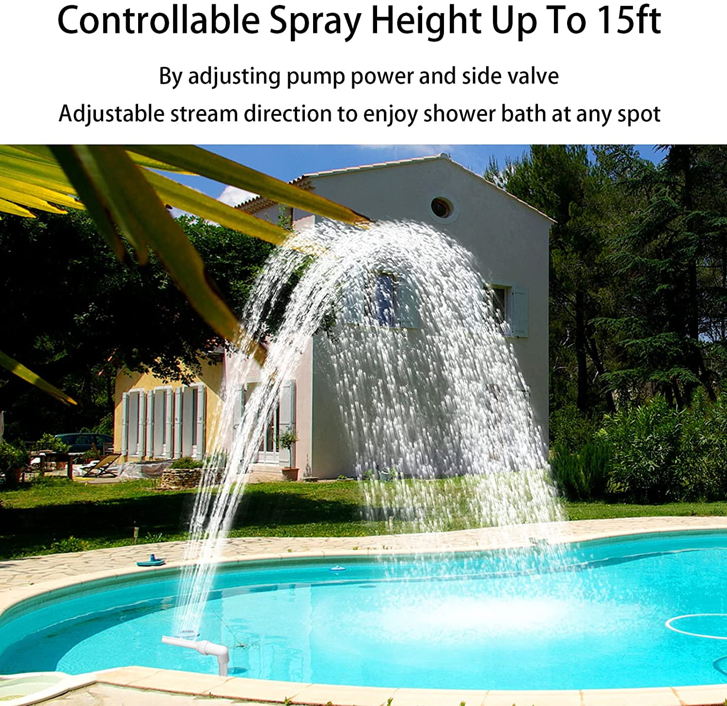 Swimming Pool Fountain Adjustable Waterfall Fountain Cool Temp Water Sp K6V6 1X 