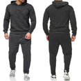 thumbnail image 4 of Ensemble 2 Pcs/ensemble Survêtement D\'entraînement Physique pour Hommes Pantalon de Sport Décontracté Haut Survêtement Ensemble à Capuche -zz, 4 of 5