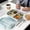 Blue, variant on Secfreeship Stainless Steel Bento Box with 3 Compartments, Leakproof Lunch Container with Spoon and Chopsticks, Reusable Meal Prep Box for Adults Work Office, 9.45 x 7.28 x 2.76 Inch