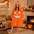 thumbnail image 2 of Halloween Pumpkin Costume Oversized Wearable Blanket Hoodie Cozy Plush Halloween Cosplay Costume, 2 of 7