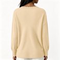 thumbnail image 3 of yillto Womens Tops Lace V Neck Ribbed Long Sleeve Dressy Fashion Elegant Loose Blouses Sweater, 3 of 6