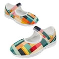thumbnail image 2 of Psesaysky Colorful Stripes Casual Shoes for Ladies Girls Light Shock-Absorption Velcro Sneakers Easy to Wear Size 5.5-10, 2 of 7