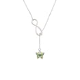 thumbnail image 2 of Delight Jewelry Silvertone Small Lime Green & Blue Butterfly Silver tone Elegant Infinity Lariat Necklace, 2 of 4