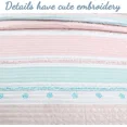 thumbnail image 4 of Cozy Line Light Pink Blue Ruffles Girl 100% Cotton 3 Piece Reversible Quilt Bedding Set, Candy, Queen, 4 of 5