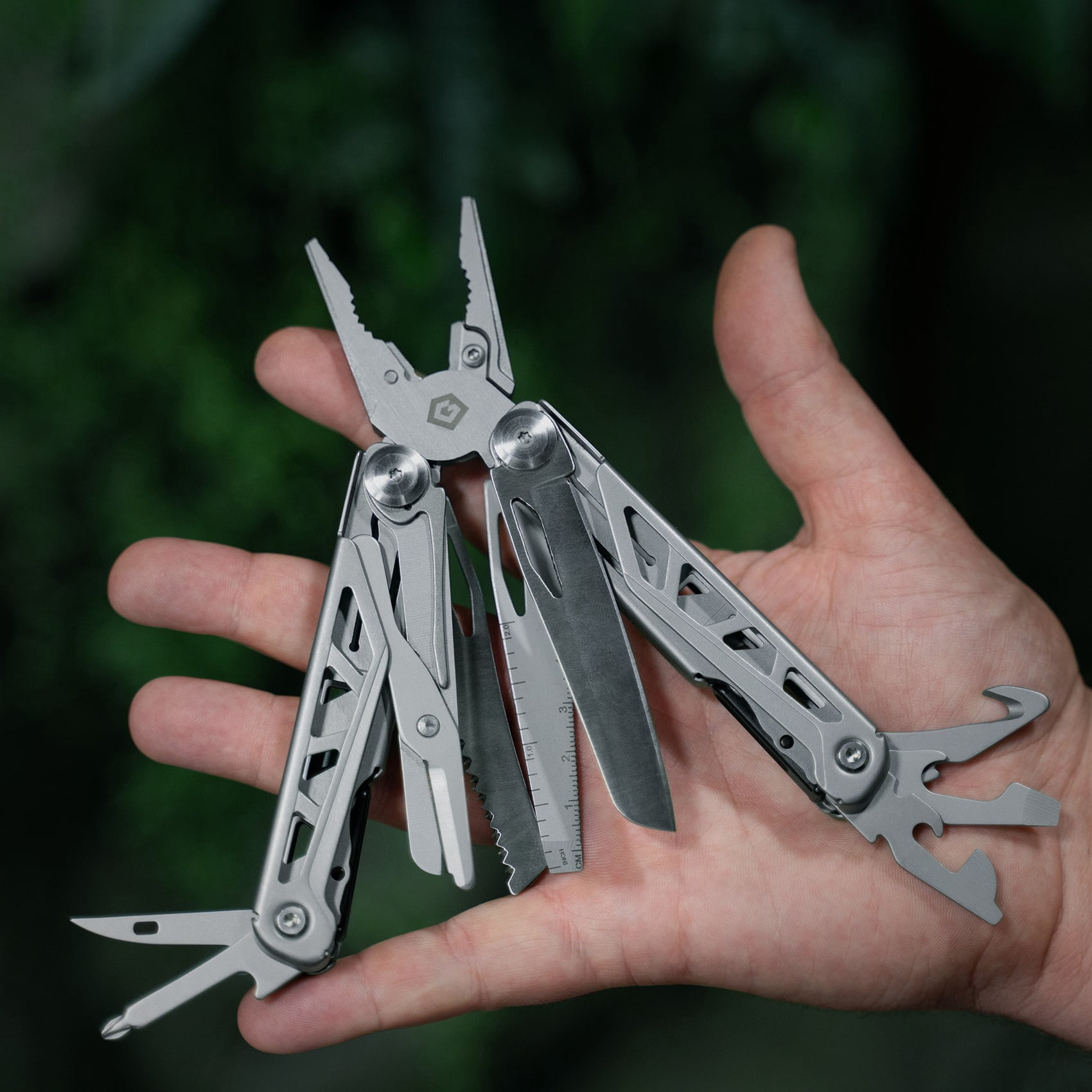 GRITR 13-in-1 Stainless Steel EDC Pocket Camping Multitool w/ Nylon Sheath
