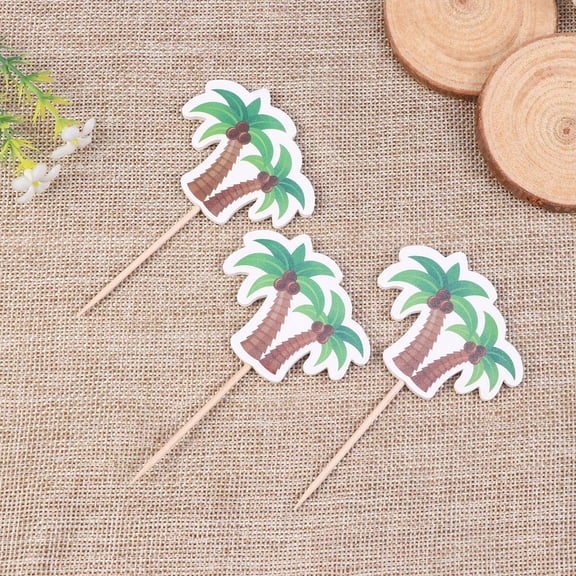 IBASETOY 12pcs Creative Coconut Tree Cake Topper For Beautiful Birthday Cake Decor For Party And Festival Celebrations