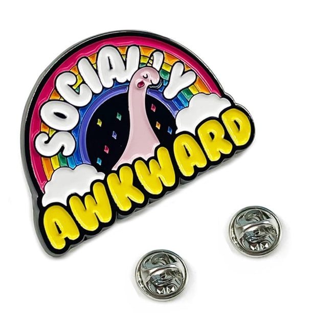 20uds. Pin de metal socialmente incómodo para amigos, hombres y mujeres introvertidos (tipo de patrón)