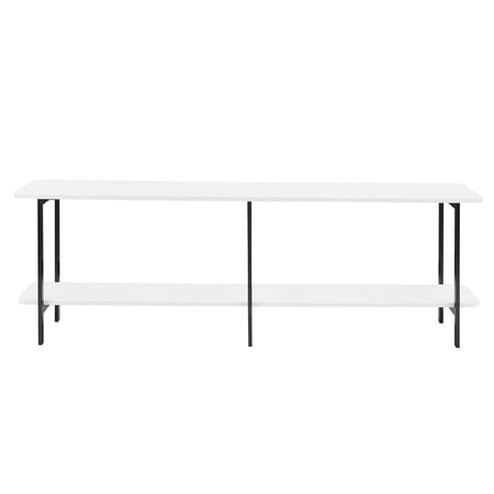 JERFIT 70.8" Modern White Console Table with 2 Shelves, Sofa Table for Living Room Entryway