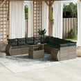 thumbnail image 1 of vidaXL 11 Piece Garden Sofa Set with Cushions Grey Poly Rattan, 1 of 5