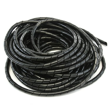 33FT PE 1/4 Inches (6 mm) Black Polyethylene Spiral Wire Wrap Tube PC ...