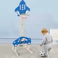 thumbnail image 3 of Gymax 3-en-1 Panier de Basket-Ball pour Enfants Réglable en Hauteur avec Boules Bleues, 3 of 10