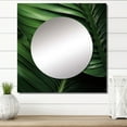 thumbnail image 1 of Designart "Embracing Exotic Palmscape In Emerald Hues I" Palms & Palm Trees Square Mirror For Wall Decor - Large Green Square Mirror Printed Wall Decor - Traditional Square Living Room Mirror, 1 of 5