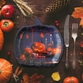 thumbnail image 2 of Classic Kitchen Accessories, Halloween Dinnerware Set Orange Black Pumpkin Themed Paper Plates Cups Napkins Halloween Disposable Tableware for Themed Birthday, 2 of 4